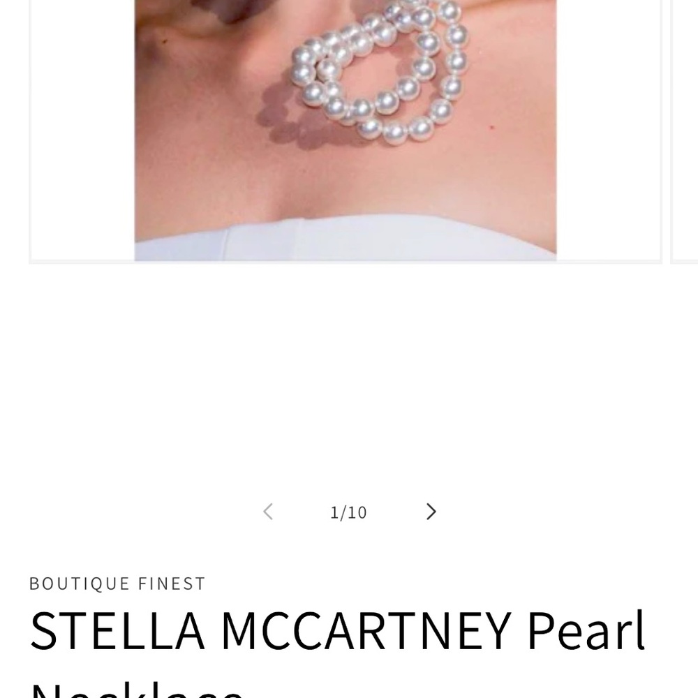 Stella McCartney White Crystal Heart Necklace
